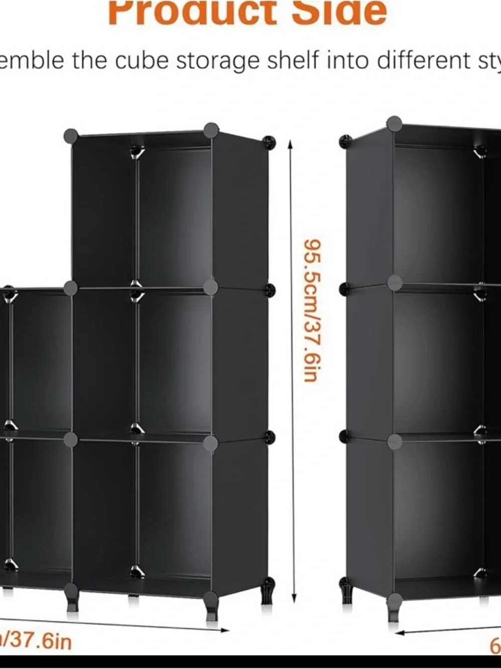 Modular Cube Storage Organizer - Black
